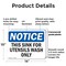 Signmission This Sink For Utensil Wash Only, 14 in W x Rectangle, Plastic OS-2PACK-NS-P-1014-L-16709 - alternate 2